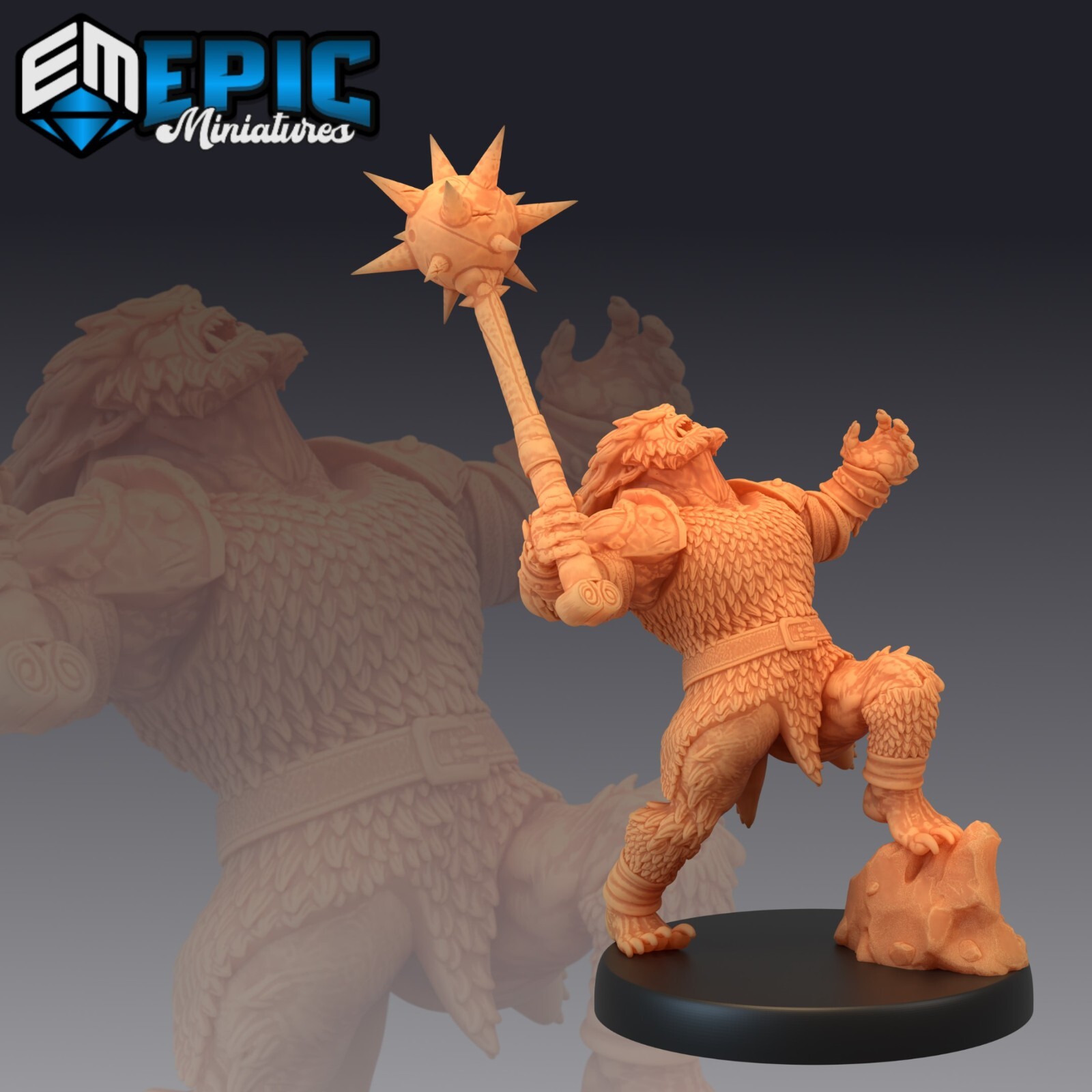 Bugbear Warrior 3D Print D&D Tabletop Gaming Figures - Epic Miniatures