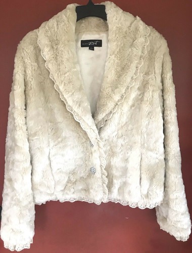 black rivet faux fur jacket