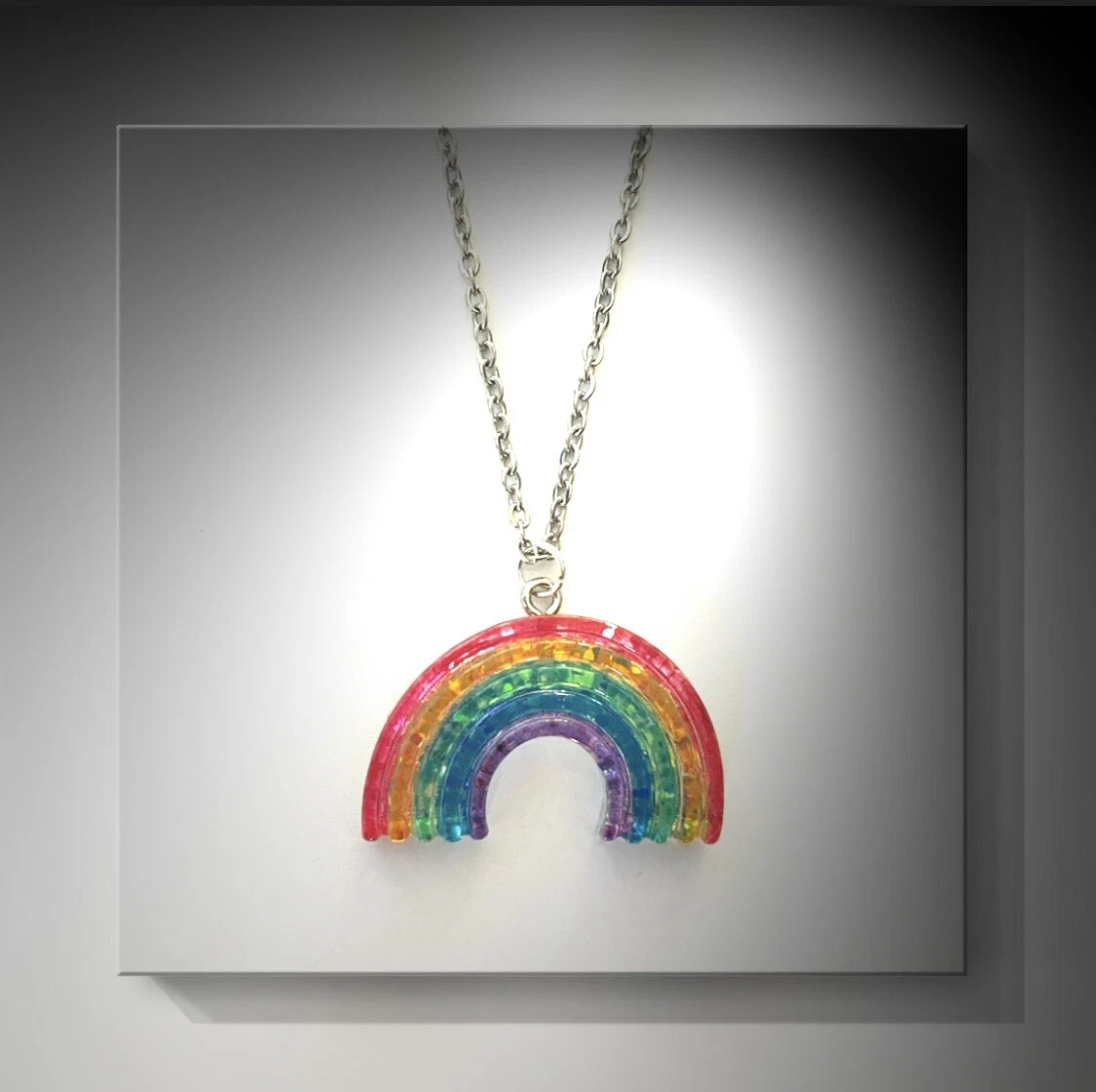 Rainbow necklace hotsell silver