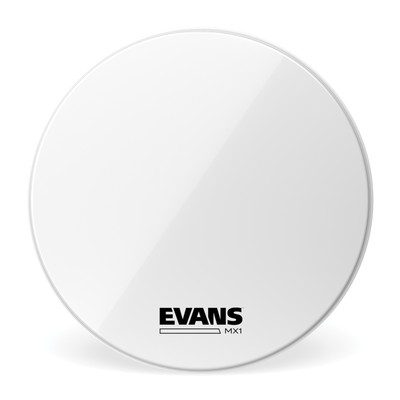 Evans MX1 White Marching Bass Drum Head, 18 Inch