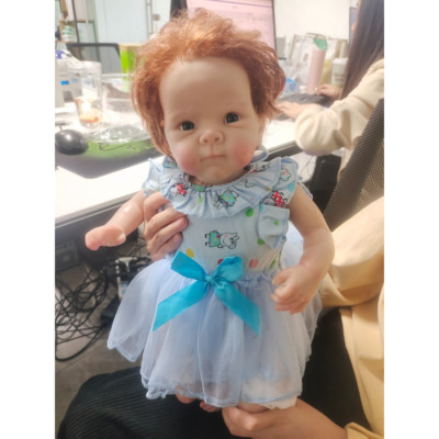19inch Curly Hair Reborn Puppe Artist Painted Newborn Baby Lifelike Girl Gift