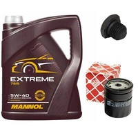 MotoröL Set 5W-40 5 Liter + ÖLfilter + ÖLablassschraube FüR Opel Omega A Vectra