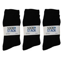 15 Pairs Of Men's Sport Socks, Black Cotton Rich Cushion Sole Socks, Size 6-11