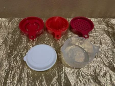 New Beautiful Tupperware All In One Mate: Egg Separator, Juicer, Zester Red Tone