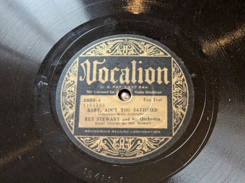 Rex Stewart Vocalion 2880 Stingaree / Baby Ain't You Satisfied Jazz 78 EE+