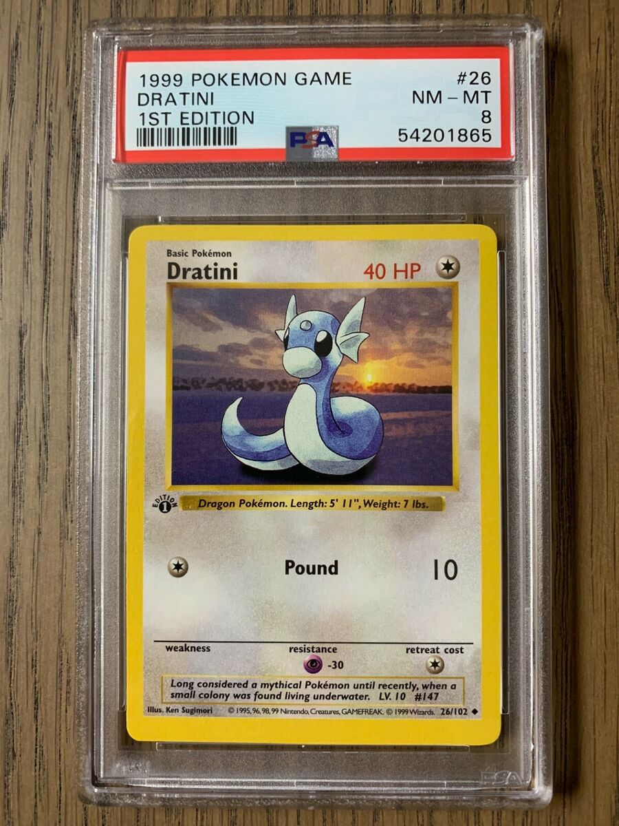 PSA 8 - Pokemon DRATINI - 1st EDITION Shadowless Base Set PSA 8 - Pokemon DRATINI - 1st EDITION Shadowless Base Set