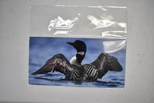 Birds Metal Decoration Plate 10" x 5-1/2" Home Decor Black/White Bird In Lake