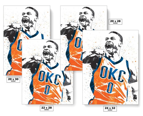 Russell Westbrook OKC Orange Thunder Sports Print, Man Cave - Picture 5 of 6