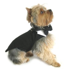 Doggie Design Dog Tuxedo w/Tails, Bow Tie and Cotton Collar XS-3XL NEW