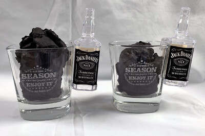 2 Jack Daniels Whiskey Glasses Its a Short Season Enjoy It + Hanging Bottle Shot