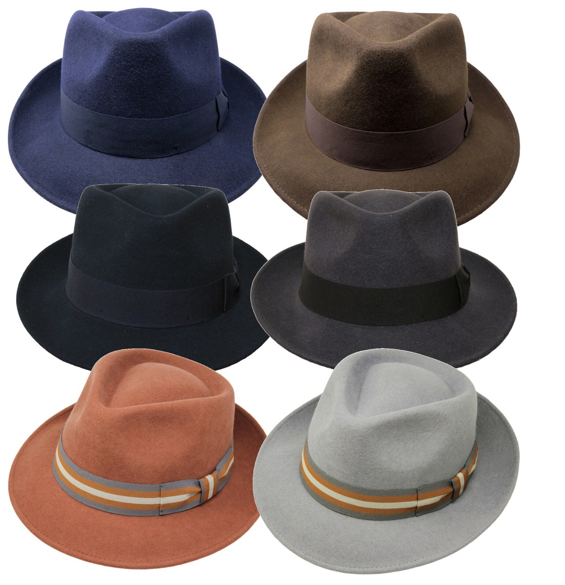 PREMIUM Felt Teardrop Trilby Fedora Hat - 100% Wool Felt  display picture 3