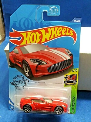 HOT WHEELS ASTON MARTIN ONE-77 RED SPORTSCAR EXOTICS DIECAST 1:64 SCALE MUST SEE