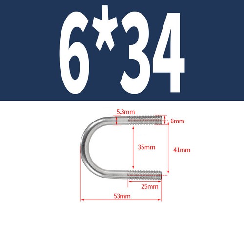 Bulloni a U curva rotonda M6 (6 mm) A2 in acciaio inox bullone a U morsetto a U - Foto 8 di 15