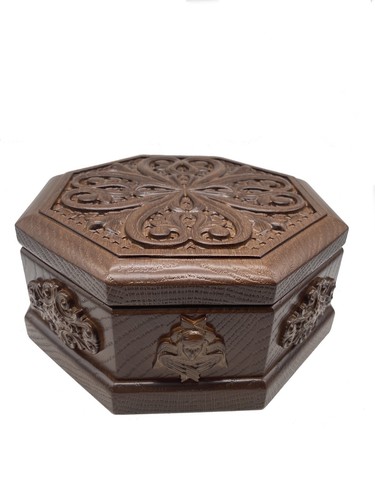 Reliquary Box Orthodox Carved Wooden Icon of Saint Panteleimon - Picture 3 of 10