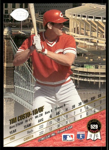 1993 Leaf #529 Tim Costo - Picture 2 of 2
