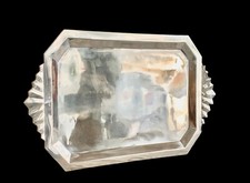 Grande vassoio Art Deco massiccio argento massiccio Romania antico di alta qualità firmato AF