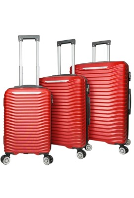 Set of 3 Suitcases Travel Bags Lightweight Suitcase Four Wheels Multi Pockets