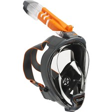 Open Box Ocean Reef ARIA QR Full Face Snorkeling Mask, Black, Size: Small / Med