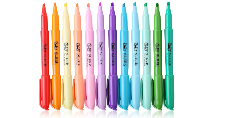 Pastel Highlighters Assorted Colors Fast Dry Set Bible Marker, School 12 Pack-image
