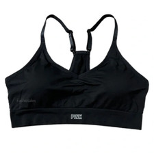 Victoria Secret PINK Seamless Lined Wireless Racerback Sports Bra XXLarge Black