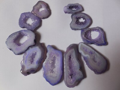 Druzy Natural Slice Beads Agate 10 Pcs Lot Solar Quartz Geode Raw