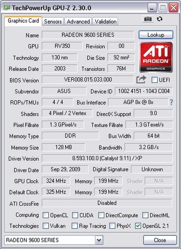 Scheda video AGP ASUS ATI Radeon 9600 9550 9250 Retrocomputing GARANZIA AGP 8x4x - Foto 29 di 33