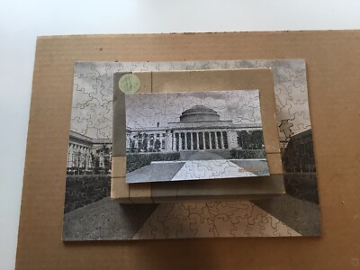 ANTIQUE COMPLETE WOODEN JIGSAW PUZZLE MIT UNIVERSITY GREAT DOME BUILDING 1916