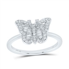 10K Yellow Gold 1/3 Cttw Diamond FASHION BUTTERFLY RING