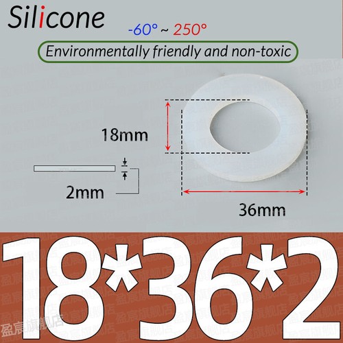 JUNTAS DE SELLO ARANDELA DE GOMA ANILLO PLANO DE ALTA TEMPERATURA SILICONA BLANCA DE 2 MM DE ESPESOR - Imagen 110 de 115