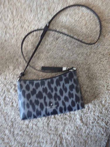 Kate Spade Tracolla Animale Maculato Leopardo Grigio Nero