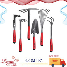6 Piece Garden Tool Set Heavy Duty Hand Tools Trowel Rake Hoe Weeder
