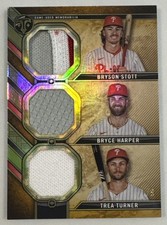 2024 TRIPLE THREADS  RELIC COMBO STOTT / HARPER / TURNER GOLD #1/9!! SSP SP