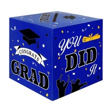 Class Of 2026 Decor Graduation Card Box 8.27 Inch Blue Party Celebration Case