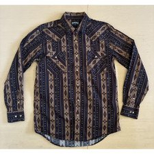 Panhandle Men's Size M Long Sleeve Button Up Pearl Snap Button Western shirt