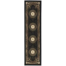 HOME DYNAMIX Optimum Athens Medallion Runner Area Rug, Black/Beige, 1'9"x7'2"