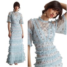 Mac Duggal 8033 Embroidered Floral Ruffle Dress Size 10 598