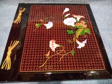 Beautiful Toyo Japanese Black Lacquered Flowers Photo Album NEW