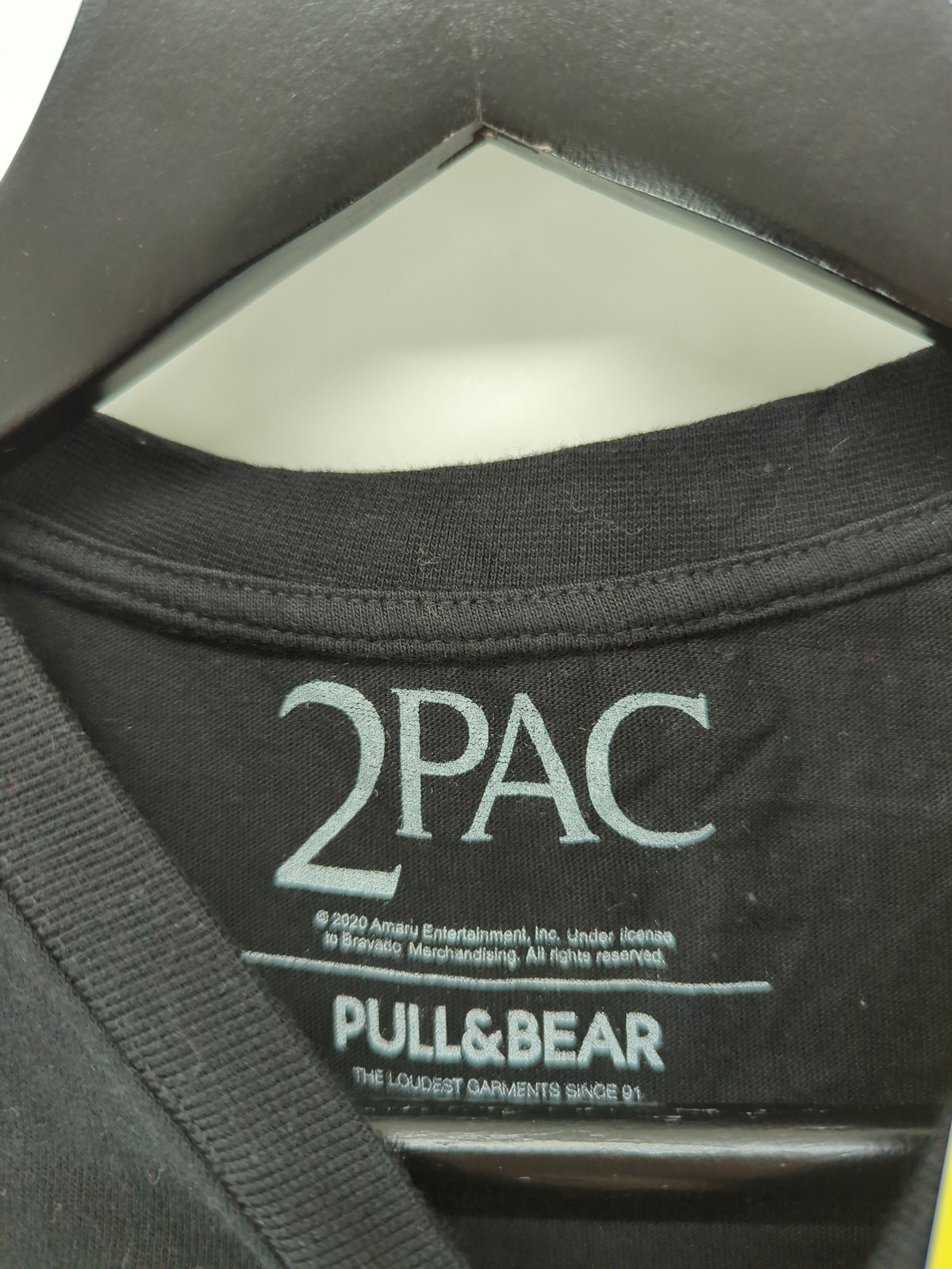 T shirt uomo Pull&Bear S nera grafica 100% altra basic