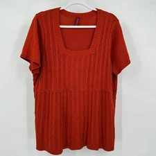 Womens Cable Knit Sweater Tunic Size XL Rustic Old Money Autumn Boho Cottagecore