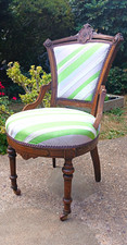 Upholstered Accent Chair With Arms Padded Seat Striped Fabric 45x45x100