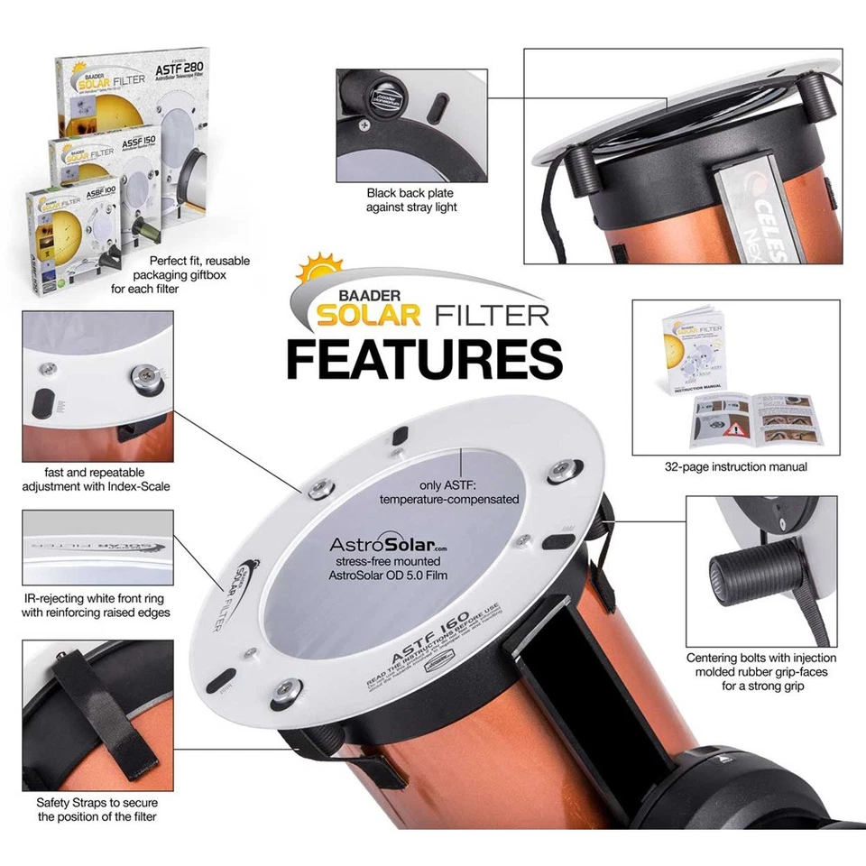 Baader AstroSolar Filter for Telescopes - 200mm Filter Aperture # ASTF-200 - Image 4 of 4
