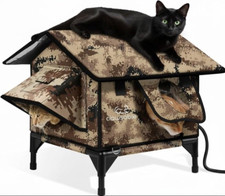 Clawsable Outdoor Heated Waterproof Cat House Shelter Desert Camouflage 15x15x19