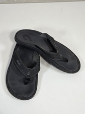 Olukai Ohana Mens Flip Flop Sandals Black/Gray sz 10