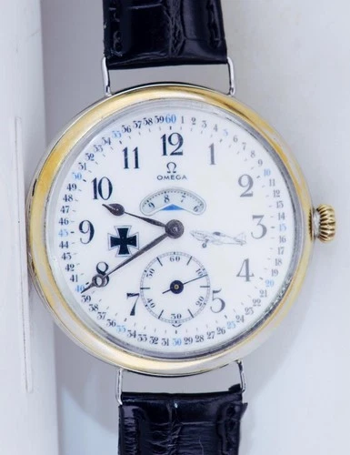 Antique WWII Era Military Officer's Omega GMT Wristwatch -c.1940 - 48mm- Working