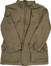 Boys Polo -Size 5 - Ralph Lauren Chino Military Windbreaker Jacket - Olive Grn 5