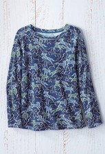 Coldwater Creek Wild Plains Waffle Tee color Blue Indigo Multi