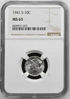 1941-S Mercury Dime NGC MS63