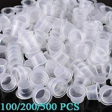 100/200/500Pcs Tattoo Ink Cup Mixed Size Permanent Clear Holder Container 9/14mm