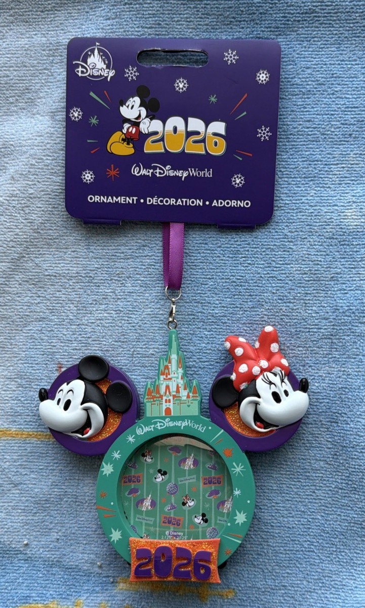 2026 Walt Disney World Mickey Minnie Mouse Photo Frame Christmas