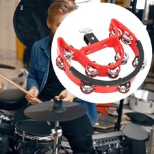 Hi Hat Tambourine Instrument Music Rhythm Tambourine for Ensemble Party KTV